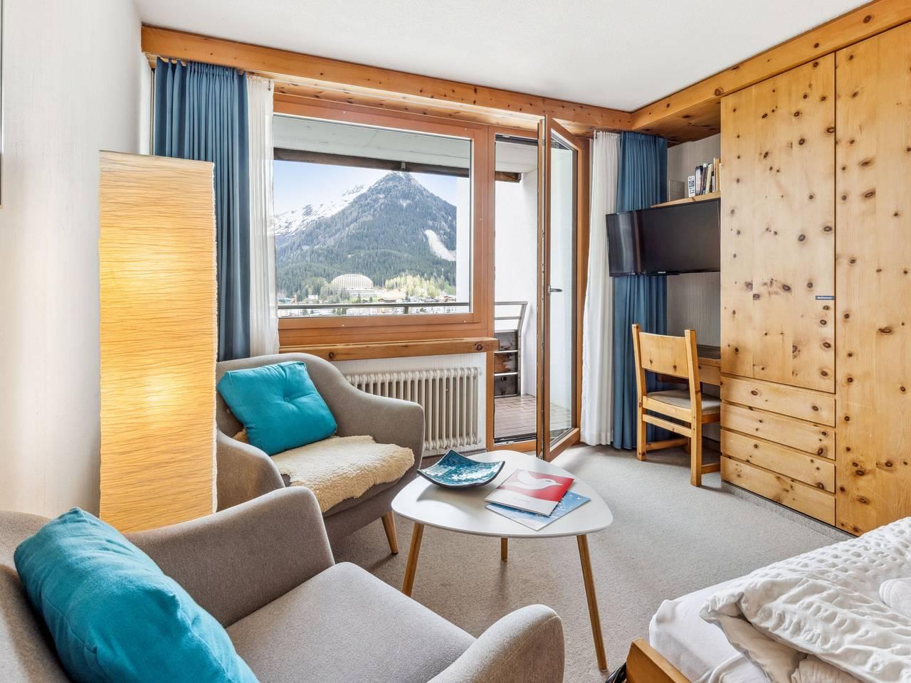 Vakantieappartement met sauna en binnenzwembad in Flüelapass, Davos, Zwitserland voor 2 personen foto 2
