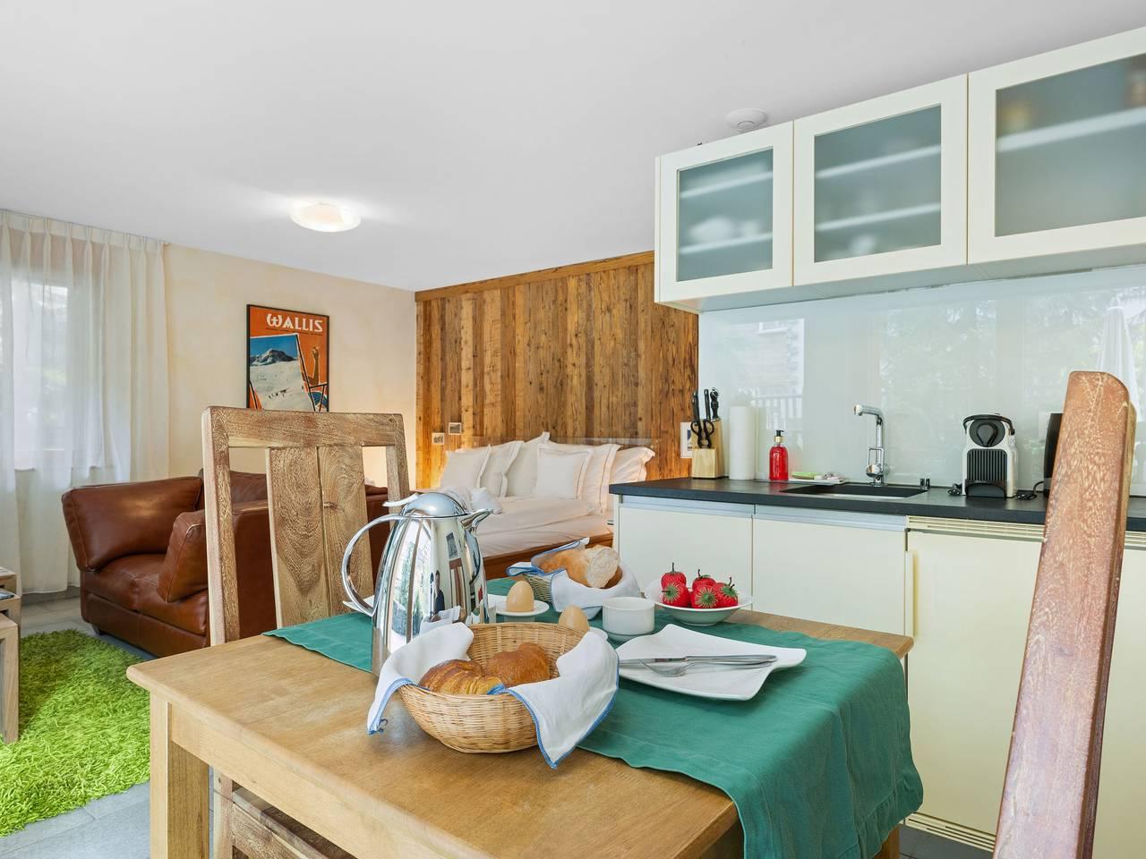 Vakantieappartement met sauna en 1 slaapkamer en terras in Zermatt, Walliser Alpen, Zwitserland voor 2 personen foto 11