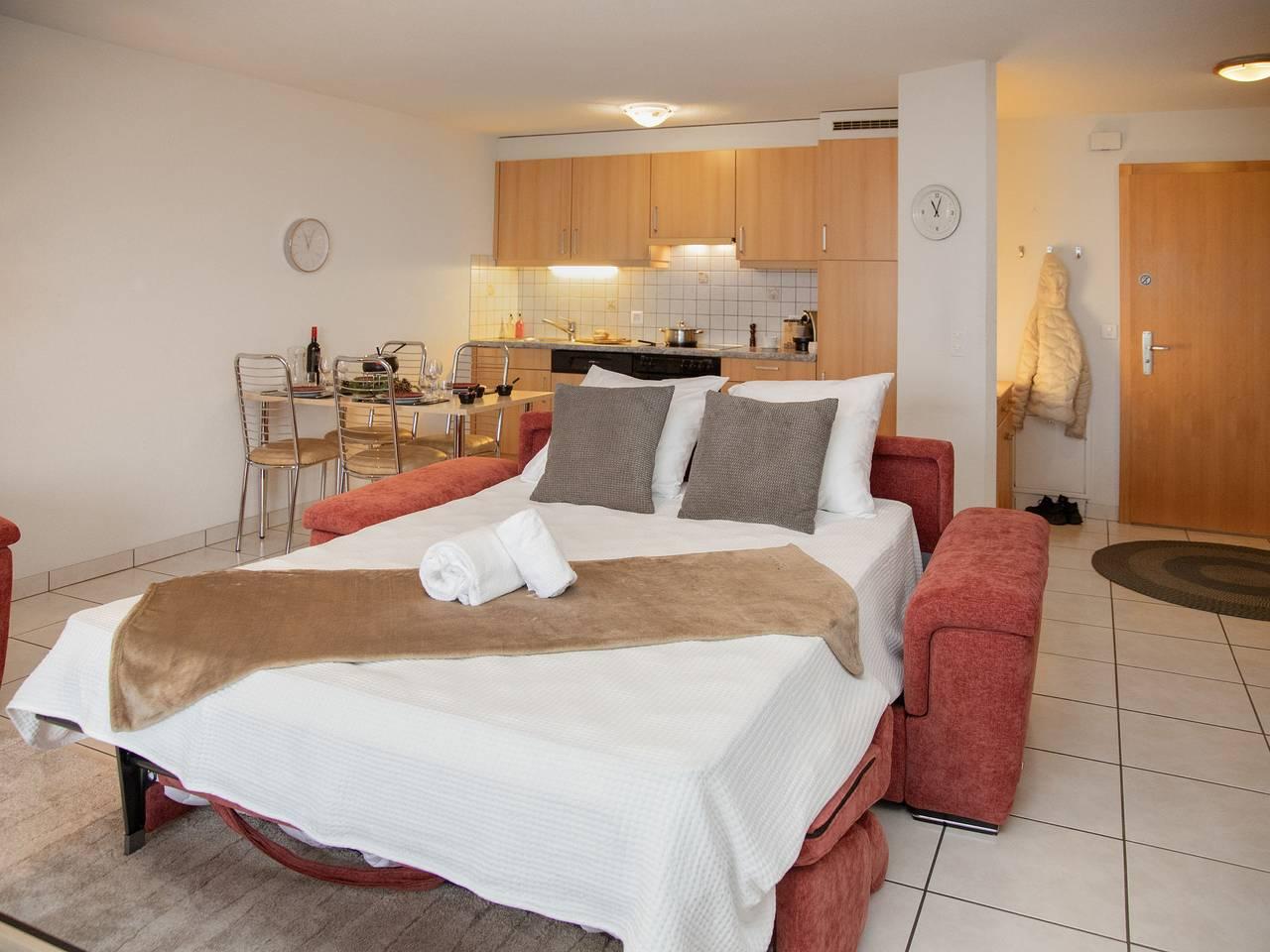 Vakantieappartement met hond toegestaan en 1 slaapkamer en balkon in Ovronnaz, Leytron, Zwitserland voor 4 personen foto 12