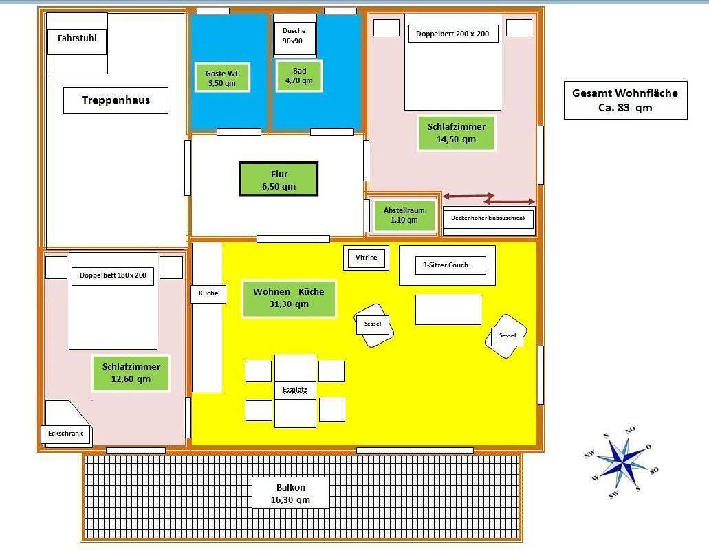 Vakantieappartement met 83 m², 2 slaapkamers en balkon in Hafen Büsum, Büsum, Duitsland voor 4 personen foto 23