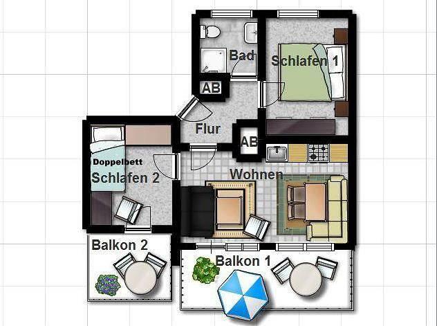 Vakantieappartement met sauna en 2 slaapkamers en balkon in Wangerooge, Duitsland voor 6 personen foto 20