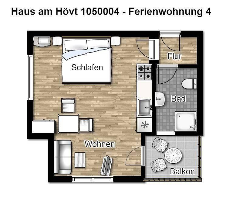 Vakantieappartement met 1 slaapkamer en terras in Göhren, Rügen, Duitsland voor 2 personen foto 22
