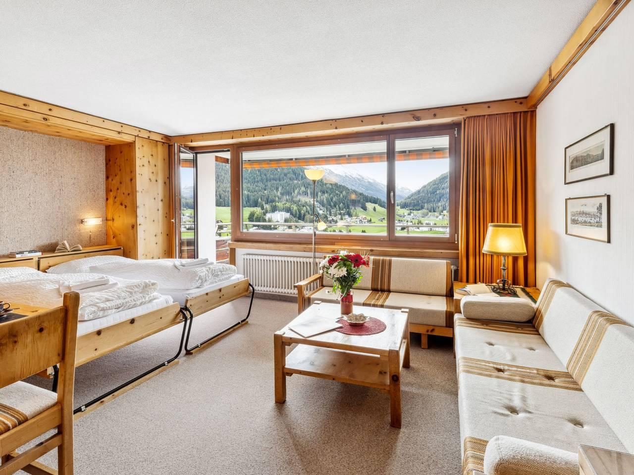 Vakantieappartement met sauna en binnenzwembad in Flüelapass, Davos, Zwitserland voor 4 personen foto 3