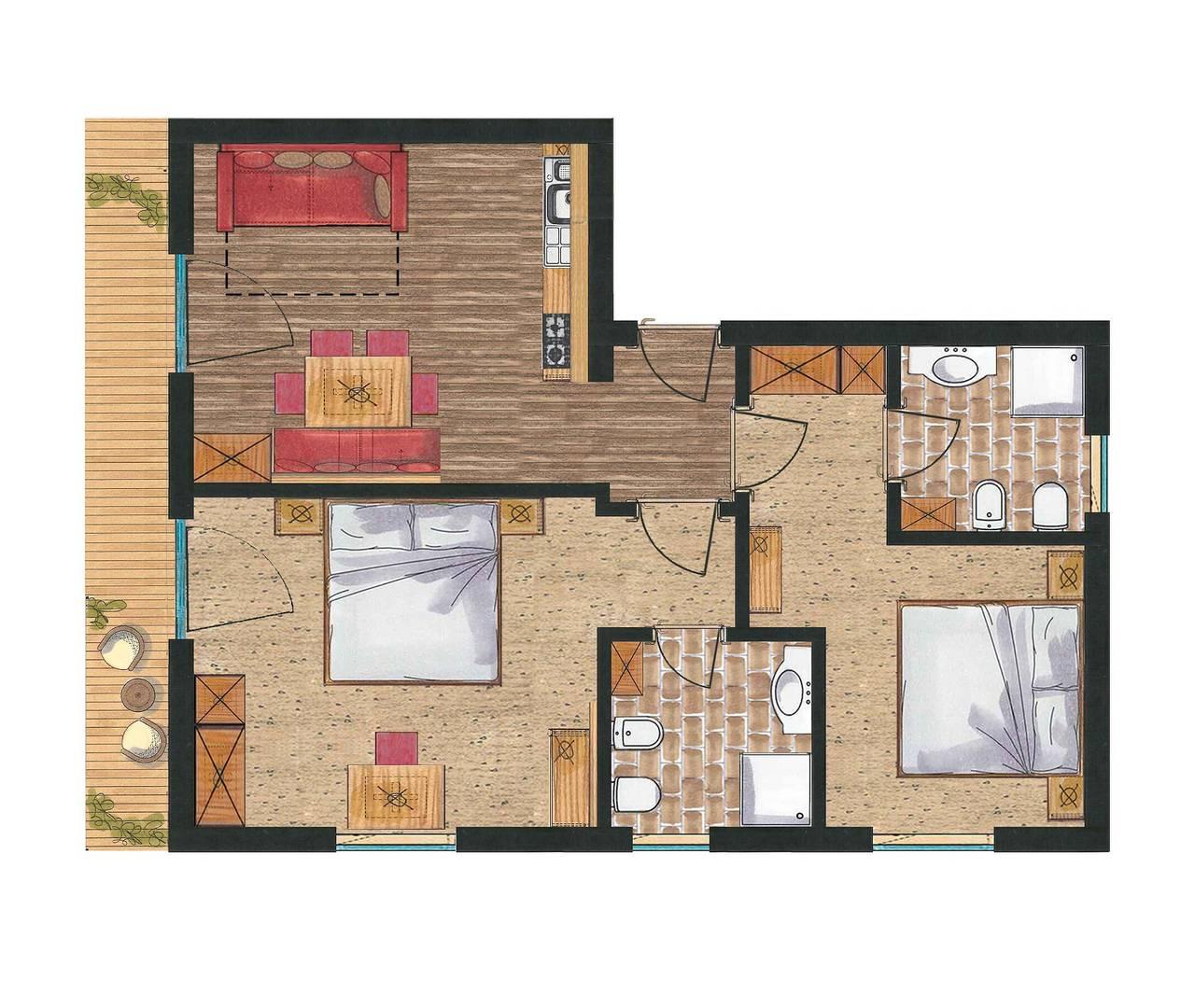 Vakantiewoning "Chalet La Flüta - Margherita" met bergzicht in La Val, Dolomiti Superski, Italië voor 4 personen foto 25