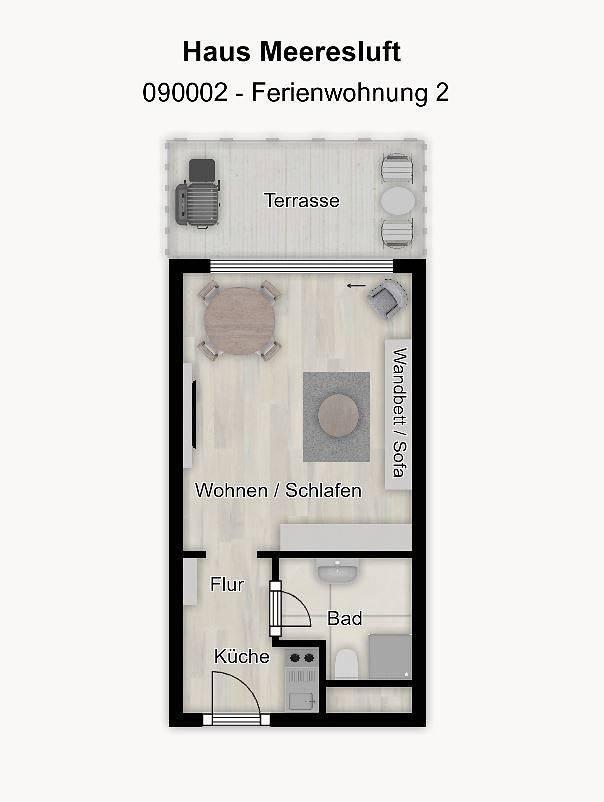 Vakantieappartement met 1 slaapkamer en terras in Wangerooge, Duitsland voor 2 personen foto 20
