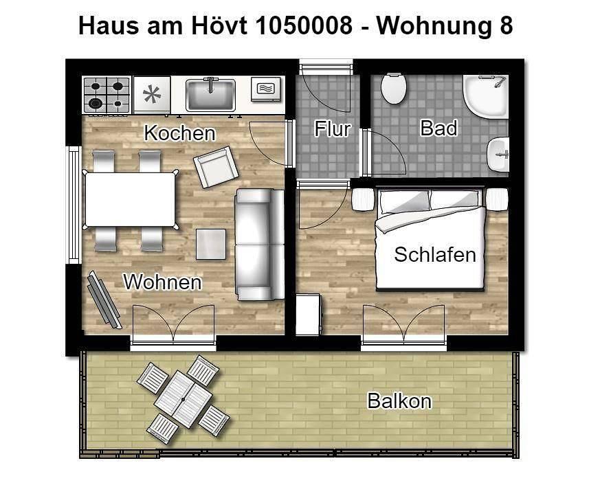 Vakantieappartement met 1 slaapkamer en balkon in Göhren, Rügen, Duitsland voor 2 personen foto 24
