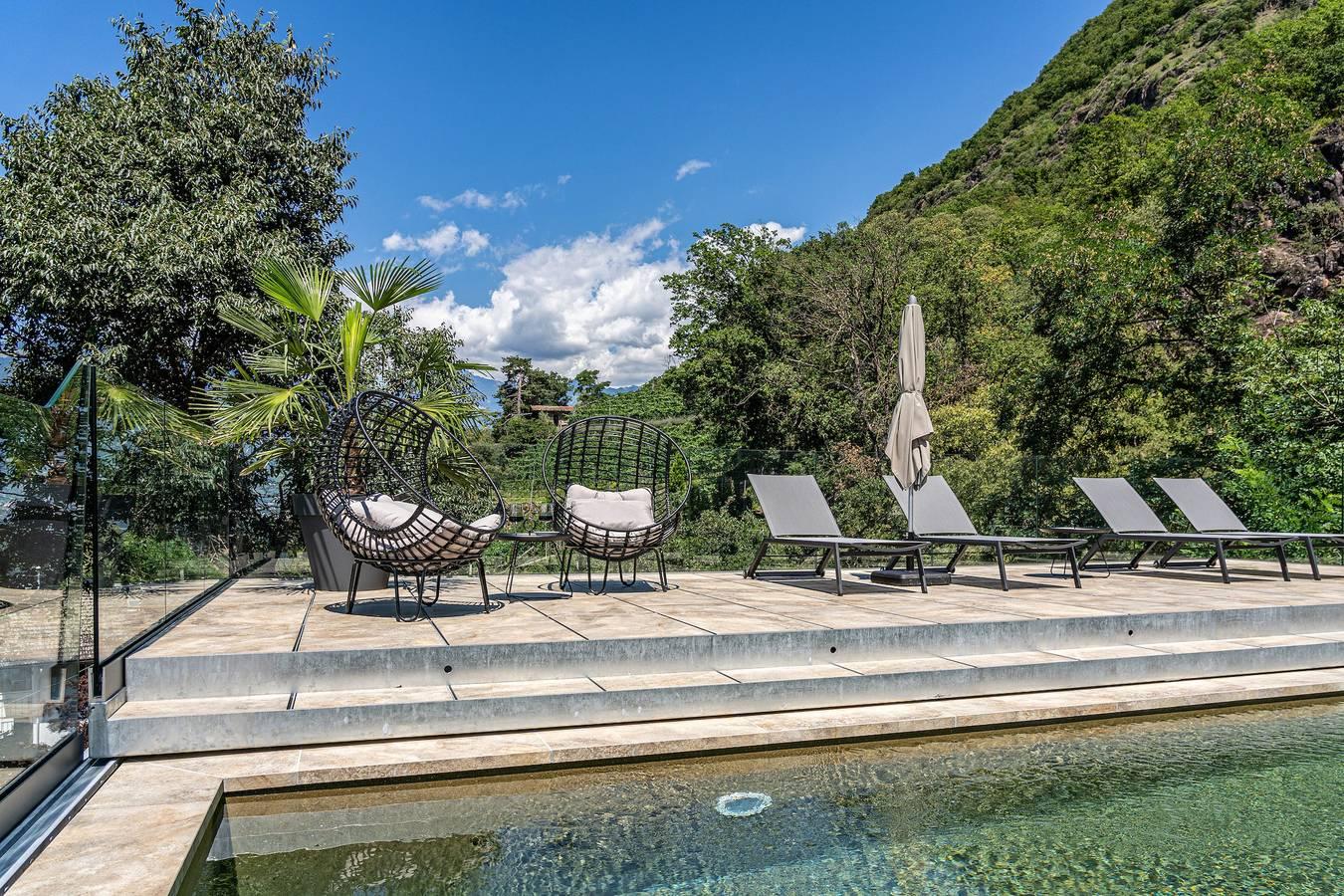 Vakantiewoning "Videre Lodge Wasserfall" met bergzicht, wifi & in Gargazon, Sarntaler Alpen, Italië voor 4 personen foto 23