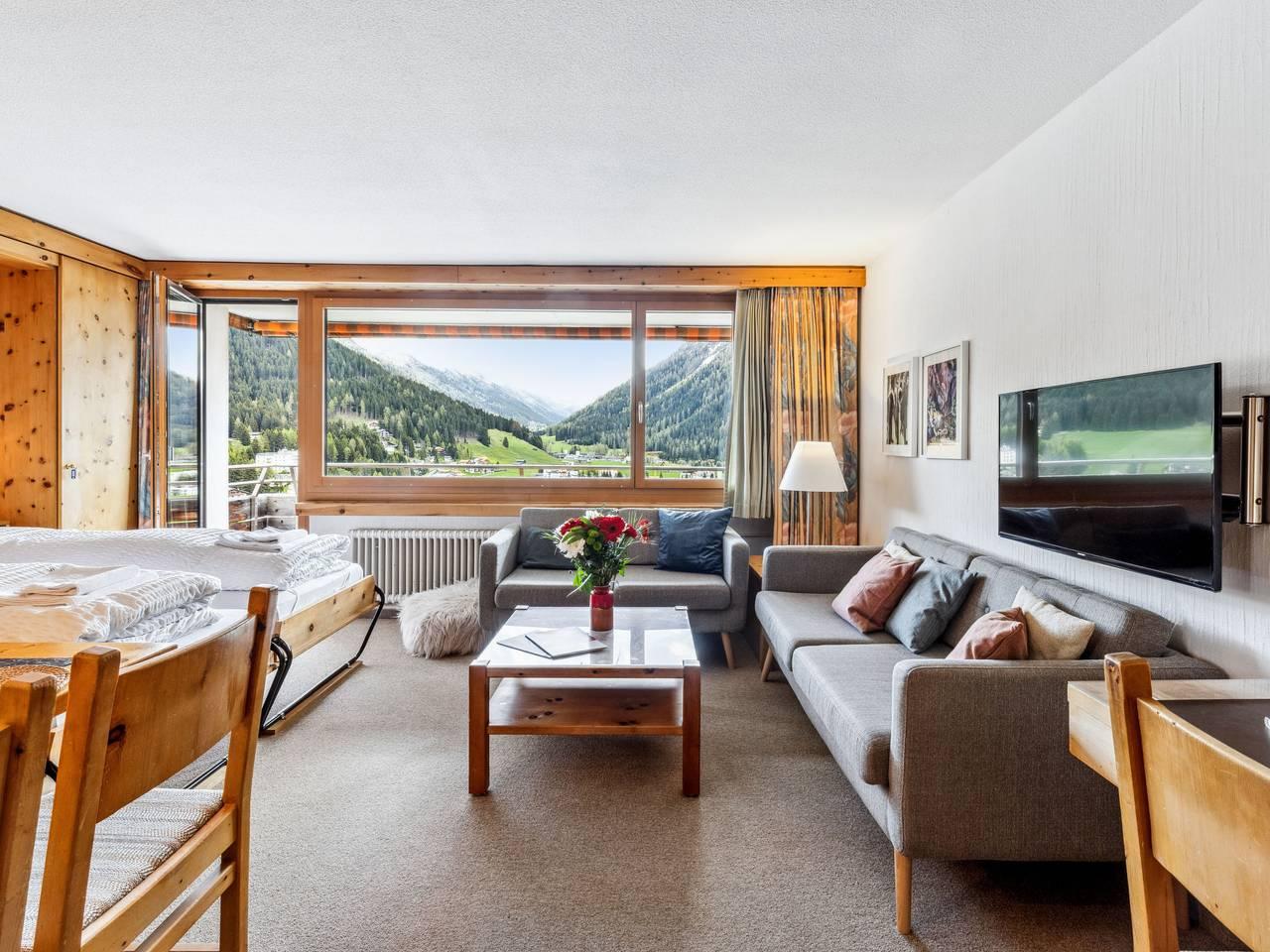 Vakantieappartement met sauna en binnenzwembad in Flüelapass, Davos, Zwitserland voor 4 personen foto 2