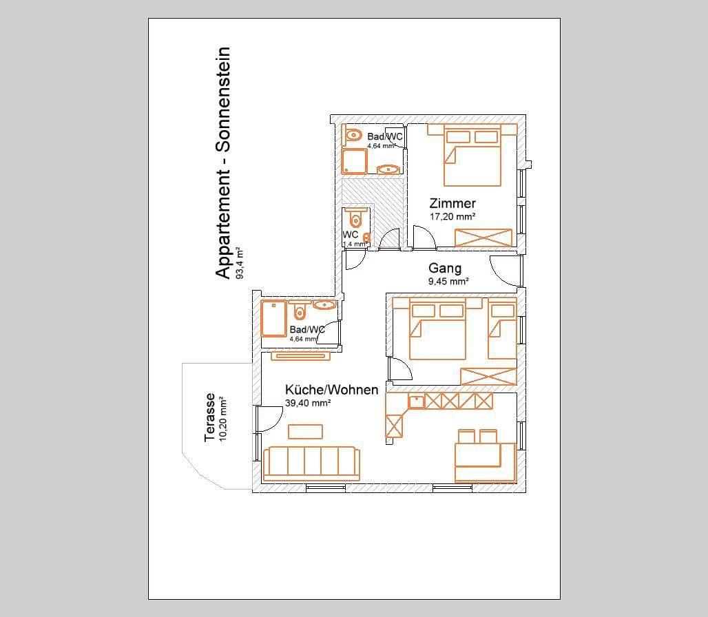 Appartement, douche, Wc, 2 slaapkamers in Stubai Alps, Telfes im Stubai, Oostenrijk voor 5 personen foto 20